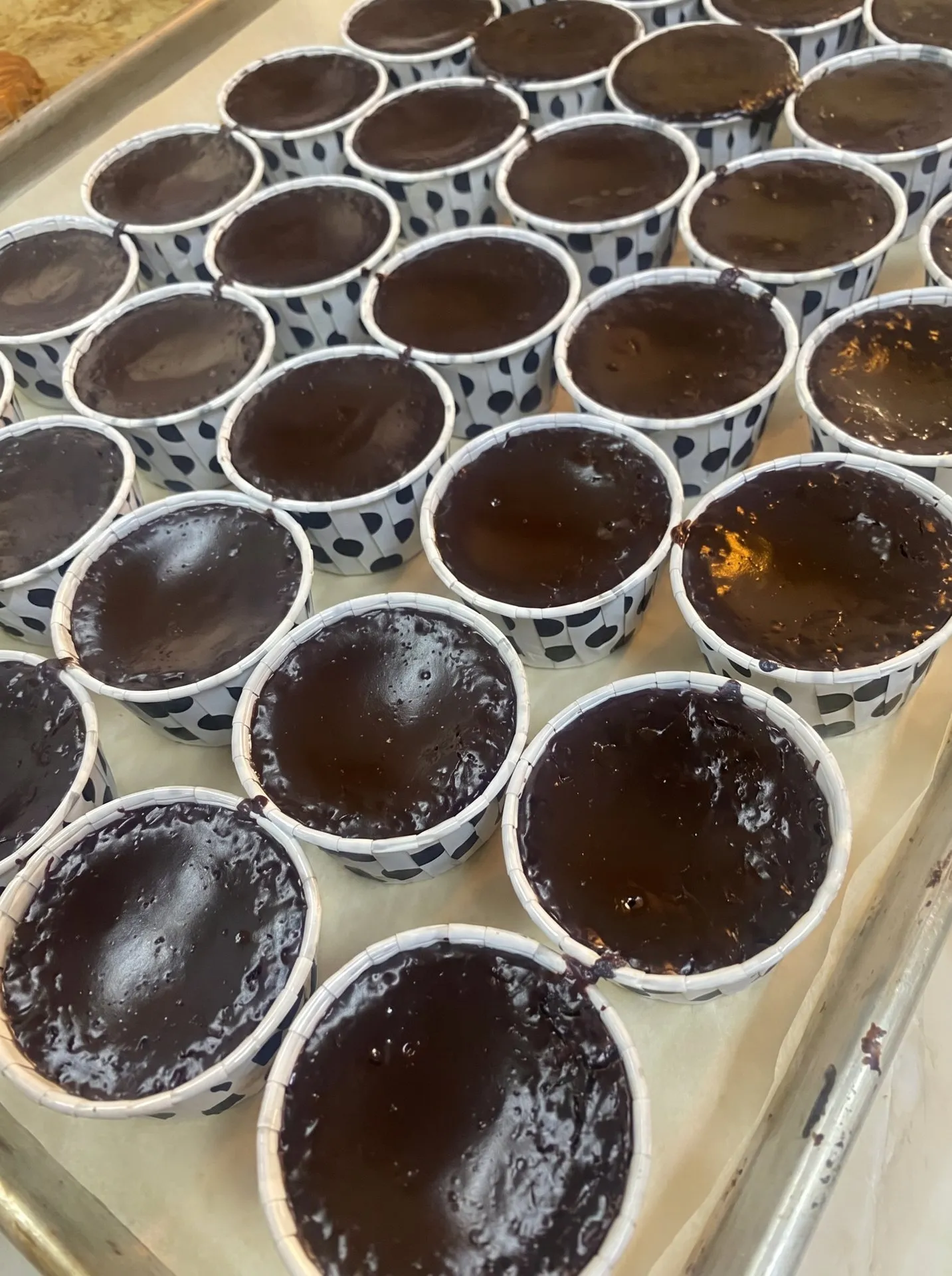 Fondants au chocolat à la sortie du four